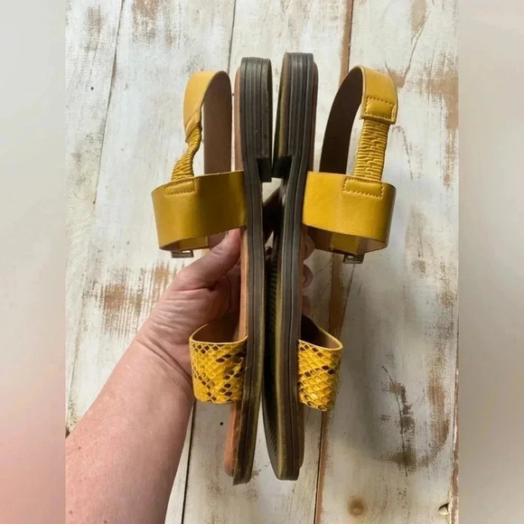 HENRY FERRERA mustard Yellow sandals MINT, women's size 10, sling back boho - Picture 7 of 14